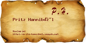 Pritz Hannibál névjegykártya